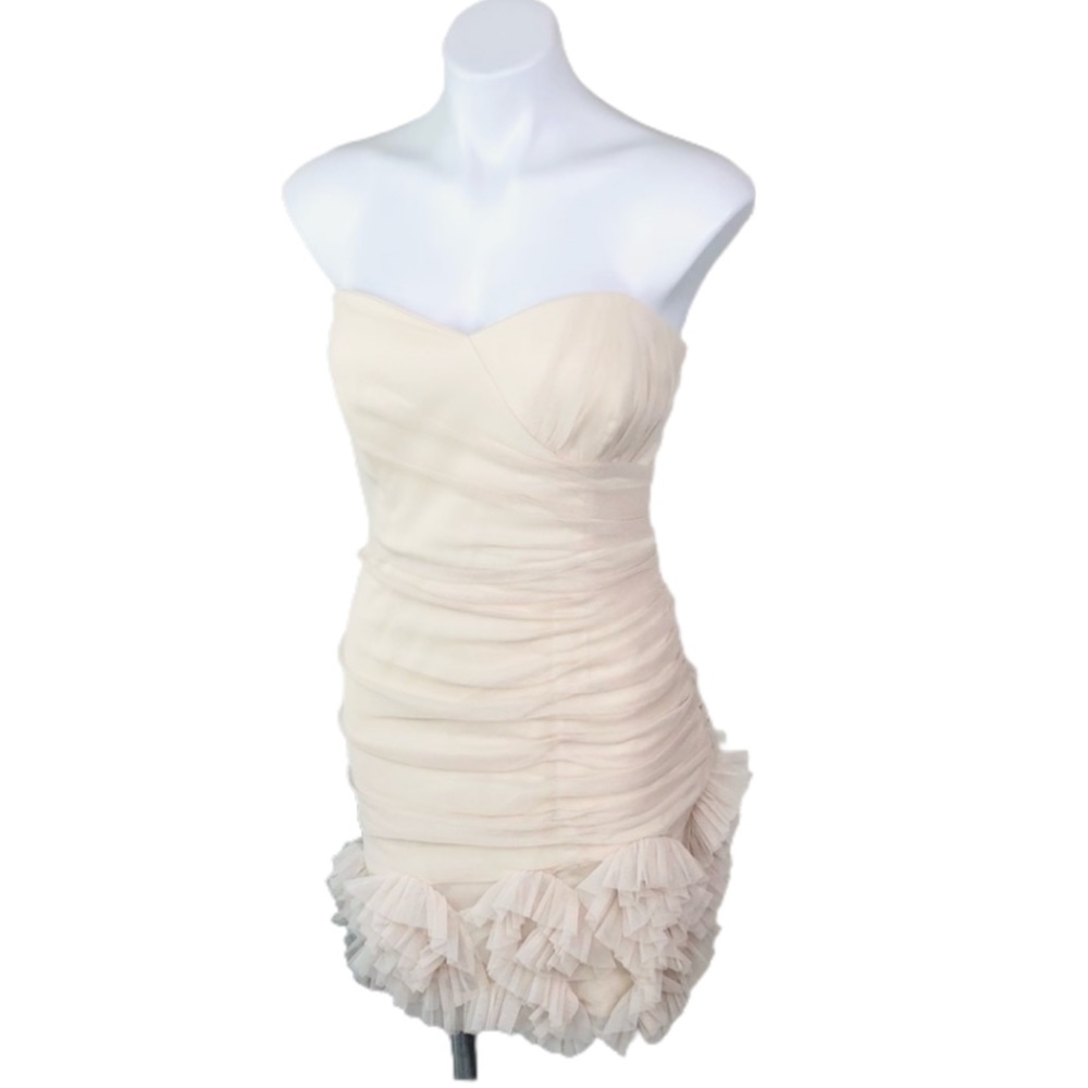 MaxandCleo NWT Knit Cocktail Dress Champagne 6